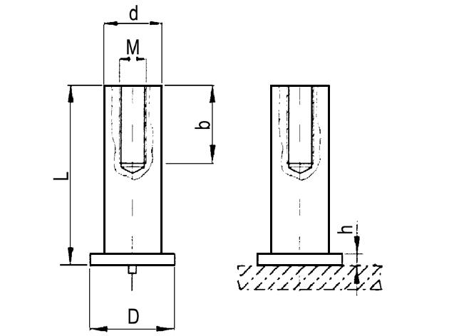 d1 = M4 (závit); D = 8.7 (mm); L = 15,0 (mm); 